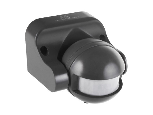 Czujnik ruchu PIR Maclean, na podczerwień, IP44, szary, zasięg 12m, max. obciążenie 800/1200W, MCE358 GR