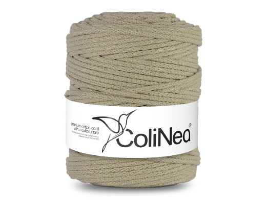 ColiNea, sznurek bawełniany z rdzeniem bawełnianym, pleciony, 5mm, 200m, jasny beżowy
