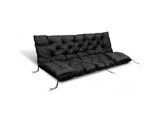ZESTAW OGRODOWY 180x60x50CM + 2 PODUSZKI 42X42 CM CZARNY