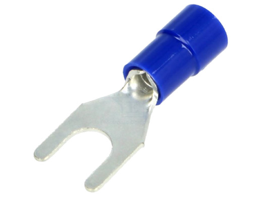 Konektor widełki izolowany 5,3mm na kabel 1,5-2,5mm2 niebieski