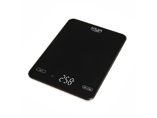 Waga kuchenna, Adler, black 10kg ładowana przez USB, AD 3177 