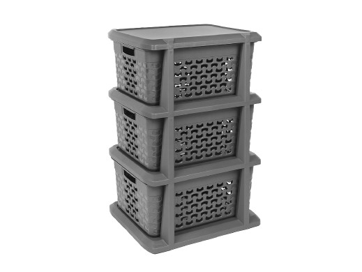 Stojak Cotton BranQ, z 3 koszami, ciemnoszary, 1783