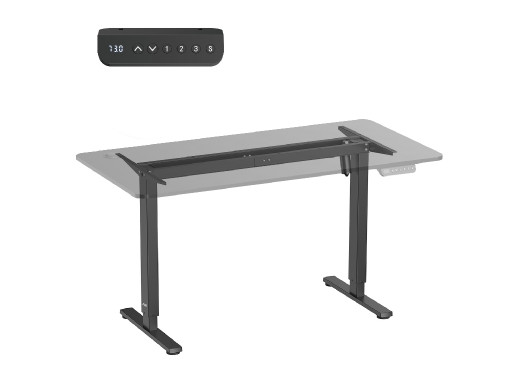 Biurko elektryczne regulacja wys. Ergo Office, max wys. 1160mm, max - 80 kg, bez blatu do pracy stojąco siedzącej, czarne, ER-40