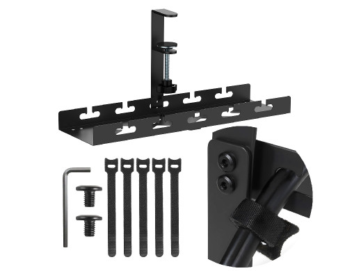 Organizer podbiurkowy na kable Maclean, max. obciążenie 5kg, czarny, MC-105 B