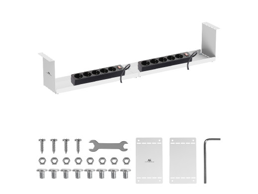 Kompaktowy organizer podbiurkowy na kable Maclean, max. obciążenie 5kg, biały, MC-107 W