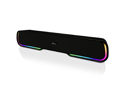 PHANTOM BT - Przenośny głośnik Bluetooth typu soundbar, multikolorowe podświetlenie RGB, RMS 10W, PMPO 450W, radio FM, MP3. AUX,