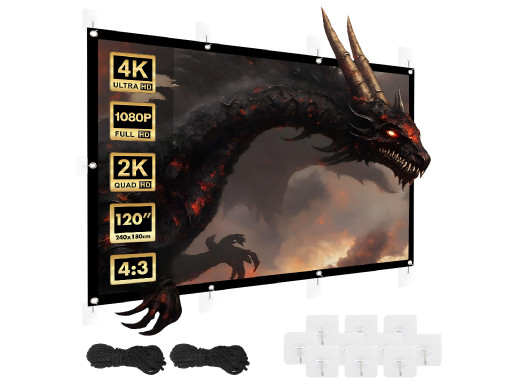 Ekran projekcyjny  Maclean, 120", 240x180cm, obramowanie 25mm 4:3, haczyki do naciągu, MC-169