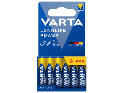 6x bateria R-03 R03 AAA LR06 1,5V VARTA Longlife Power alkaiczna