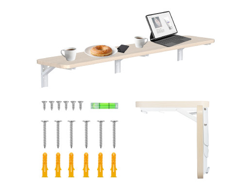 Składana półka / blat Maclean, drewniany, 100x20cm, max.50kg, MC-129 WD