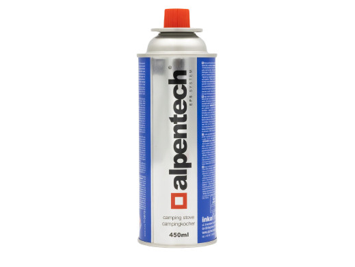 Kartusz gazowy 450ml Alpentech, zgodny z normą EN417, izobutan, System EPS, IK301