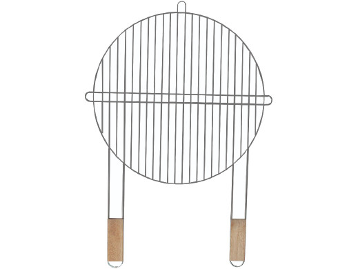 Ruszt grillowy okrągły, Master Grill, śr. 51 cm, materiał: stal chromowana, drewniane uchwyty
