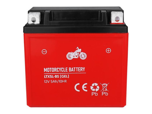 Akumulator żelowy Lamex, Motocyklowy, 12V, 5Ah, LTX5L-BS
