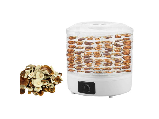 Suszarka do grzybów, warzyw, owoców, mięs LTC, Regulowana moc, Antypoślizgowa podstawa, 5 tacek, Możliwość mycia sit w zmywarce,