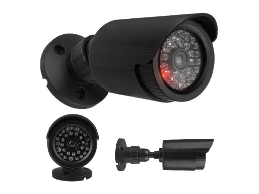 Atrapa kamery tubowej, diody IR LED, czarna, zasilanie 2xAA (brak w zestawie), ABS, IR1800 B