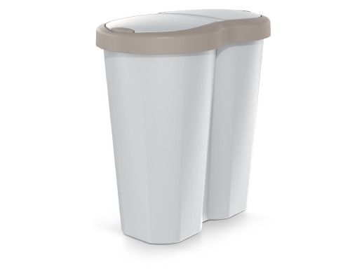 Kosz na śmieci Compacta R Duo, Brąz/popielaty, pojemność 40L, Jedna komora, Dwie pokrywki, NDRF40-WG5C_427C