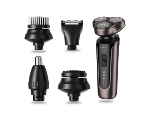 Zestaw do golenia 5w1 Maestro, Golarka, Trymer do nosa, Szczotka do mycia twarzy, Końcówka do masażu, Trymer do włosów, wodoodpo