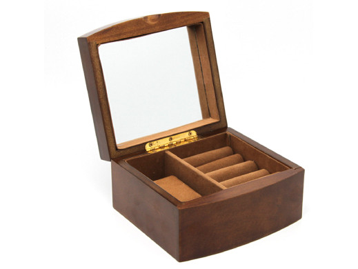 Szkatułka Biżuteria Drewniana Brązowa Organizer Przegródki, Queen Isabel

