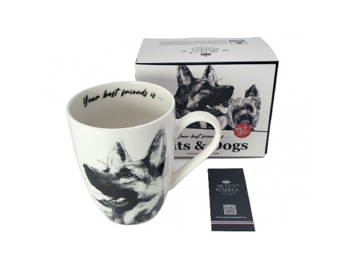 Kubek Pies Owczarek Najlepsi Przyjaciele Psy Koty Porcelana Królowa Izabela
