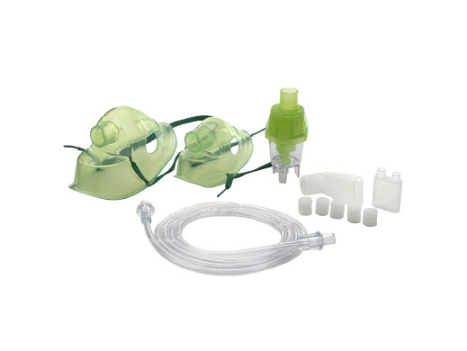 Zestaw akcesoriów do inhalacji Omnibus, Kolor zielony, Uniwersalny, Wydajny nebulizator, 5 filtrów powietrza, OMNISET-G-SPEED