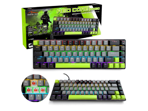 Klawiatura mechaniczna 60% RED CORE MX60 MT1260, Mediatech
