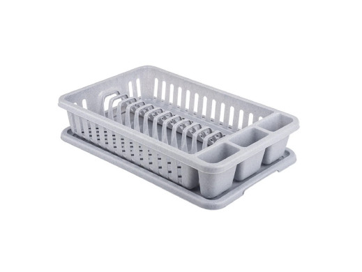 Ociekacz do naczyń Curver Lux, Kolor szary, Niewielki rozmiar, Oddzielna przegroda na sztućce, 173415