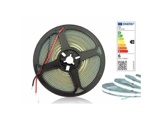 Taśma LED 8mm COB zimny biały odcinek 2,5cm 12V 30W 6000K 6W/m 