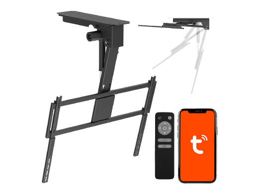 Uchwyt elektryczny do TV Maclean, sufitowy, obsługa Tuya, max. VESA 800x400, dla TV 43-86", max. 55kg, MC-176 T