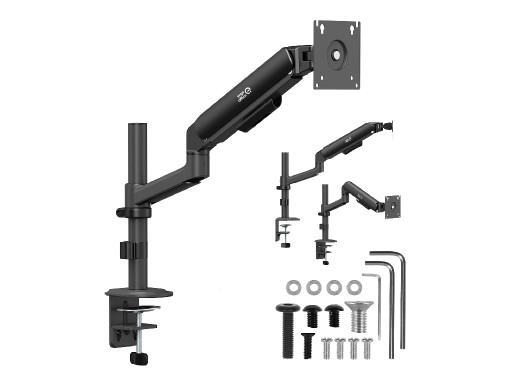 Uchwyt / wieszak na monitor Ergo Office, sprężyna gazowa, 17"-32", 1-10kg, czarny matt, max. VESA 100x100,  ER-691 B