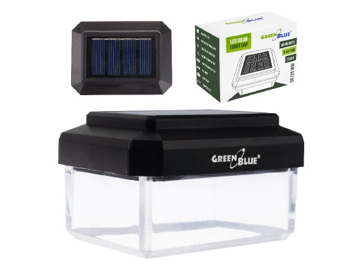 Lampa solarna LED na słupek GreenBlue, 60x40mm, daszek kopertowy, 3200K, GB125 WW