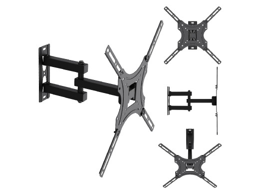 Uchwyt / wieszak do TV Maclean, max VESA 400x400, 32-55", do 25kg, czarny, reg. pochyłu 0°~-15° i obrotu +90°~-90°, MC-190