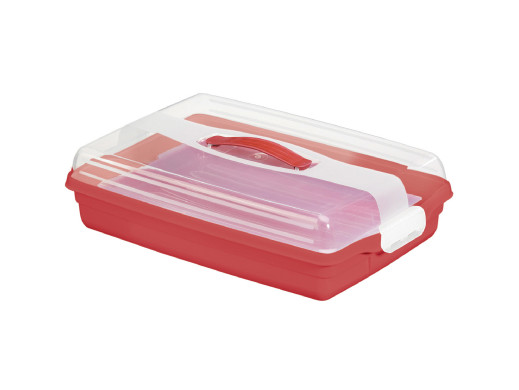 Plastikowy pojemnik na ciasto Curver, Z pokrywą, Kolor czerwony, Możliwość mycia w zmywarce, Wygodny uchwyt, 172568