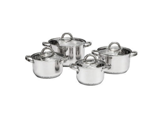 Komplet garnków ze stali nierdzewnej Berry 8-elementowy AMBITION
