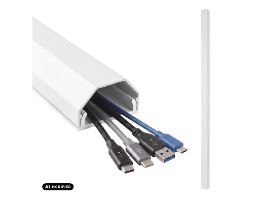 Aluminiowa listwa maskująca do kabli Maclean, 33x18x750mm, biała, MCTV-897 W