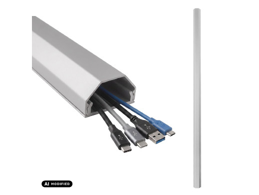 Aluminiowa listwa maskująca do kabli Maclean, 33x18x750mm, srebrna, MCTV-897 S