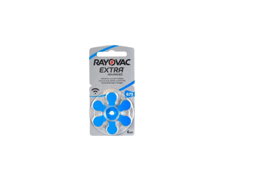 6x bateria do aparatów słuchowych 675 PR48 Rayovac Extra