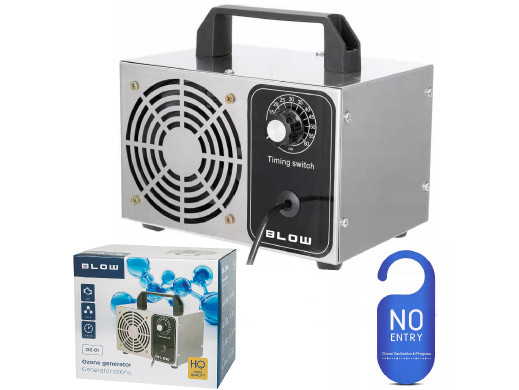 Generator ozonu Blow, Wydajność 60000 mg/h, Moc 120W, Niski pobór mocy, Długi przewód, Regulowany czas pracy, Aż 4 płytki do ozo
