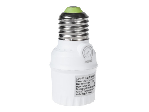 Oprawa żarówki z czujnikiem dźwięku Maclean, E27 z czujnikiem dzwięku, max 100W, Zakres 30dB - 90dB, MCE232 POSERWISOWA
Ślady u