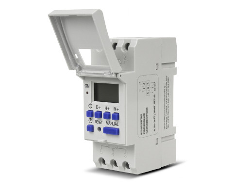 Włącznik czasowy - timer cyfrowy na szynę DIN GreenBlue,  16 programów, max 240 programów, GB104 POSERWISOWY
Ślady używania