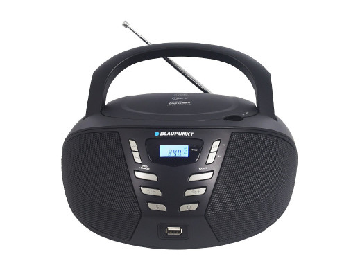 Boombox Blaupunkt, CD/MP3/USB/AUX, Wyświetlacz LCD, Funkcja zegaru z alarmem, Tuner FM, BB7BK