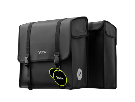 Sakwa rowerowa na bagażnik PVC podwójna z uchwytem czarna 40L VA0446 Vayox
