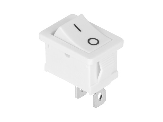 Złącze przełącznik prostokątny biały 6A 0-1