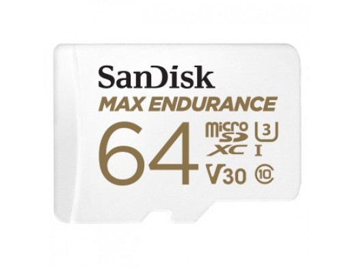 MAX ENDURANCE microSDXC 64GB + SD Adapter 30000 godzin ciągłego nagrywania