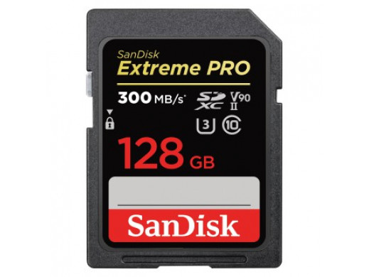 SanDisk Extreme PRO 128GB SDXC  300MB/s, UHS-II, Class 10, U3, V90
