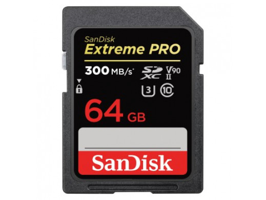 SanDisk Extreme PRO 64GB SDXC 300MB/s, UHS-II, Class 10, U3, V90