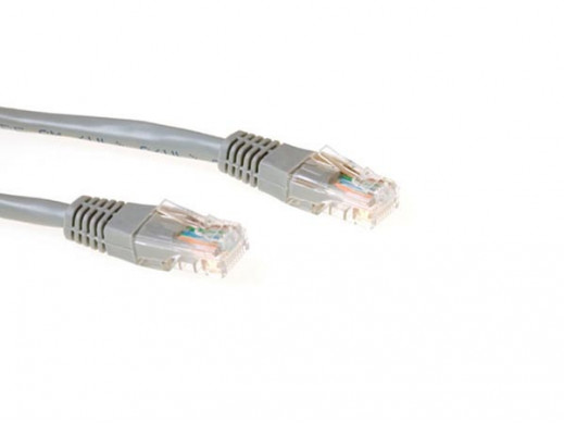 Kabel sieciowy CAT5e U/UTP, CCA, 1 m, szary