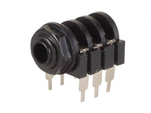 6.35mm FEMALE JACK CONNECTOR - CLOSED CIRCUIT - STEREO