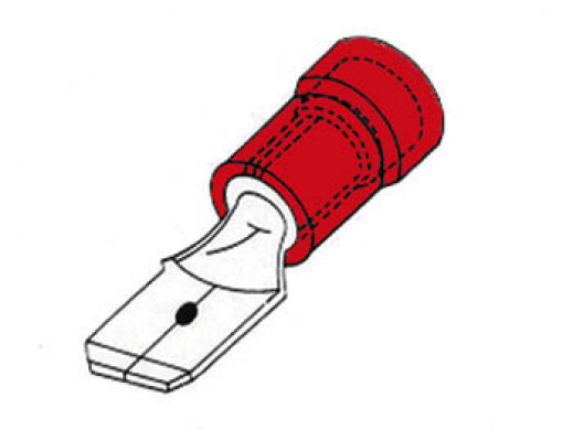 MALE CONNECTOR 2.8mm RED