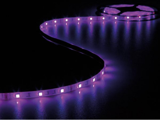 ZESTAW Z ELASTYCZNYMI TAŚMAMI LED (STEROWANE DŹWIĘKIEM), STEROWNIKIEM I ZASILACZEM - RGB - 150 diod LED - 5m - 12Vdc