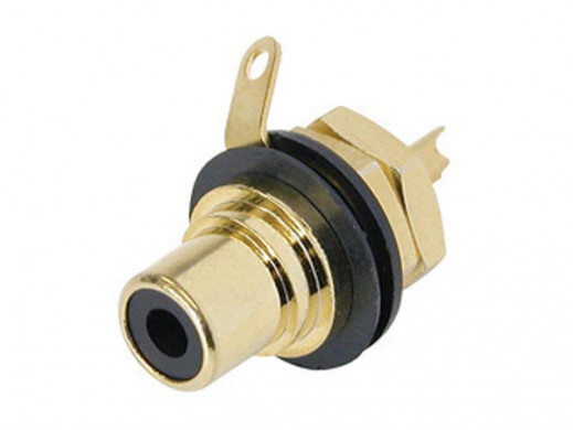 REAN - PHONO RECEPTACLE (RCA) - GOLD PLATED CONTACTS - BLACK
