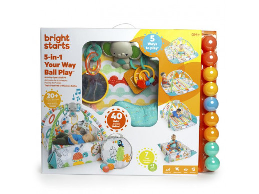 Bright Starts Mata edukacyjna 5 w 1 Your Way Ball Play z piłeczkami Tropikalny świat